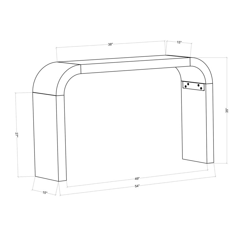 54'' Arch Console Table, Black