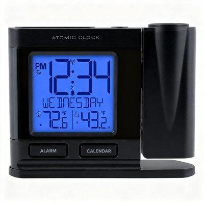 Atomic Projection Alarm Clock With Temperature (Black)