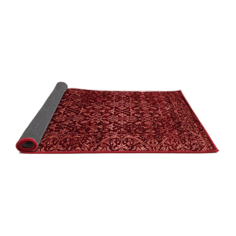 Tapis oriental rouge foncé, Rond 8 pi