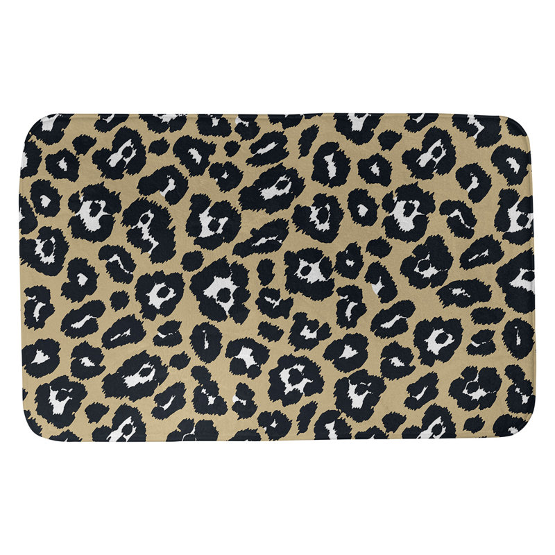 Tapis pour salle de bain New Orleans, H 0,5 po x l 17 po x L 24 po, Vieil or / blanc / noir