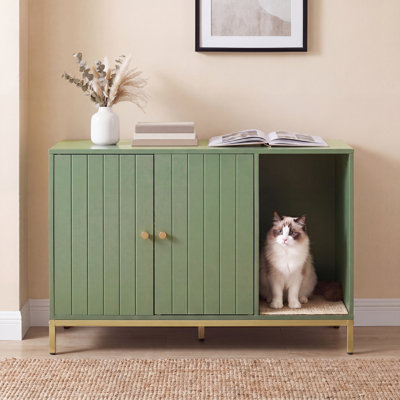 Modern Cat Litter Box Furniture Hidden, With Scratching Mat