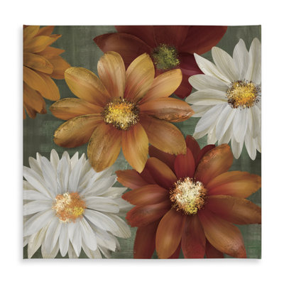 Contemporary Fall Colors Floral Tablecloth | Indoor Outdoor Decor