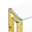 Console en verre d'acier inoxydable, table d'appoint repas doré transparent BS-02-449808171