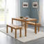 Carmel Oak Rectangular Solid Wood Top with Solid Wood Base Dining Table-1273259316