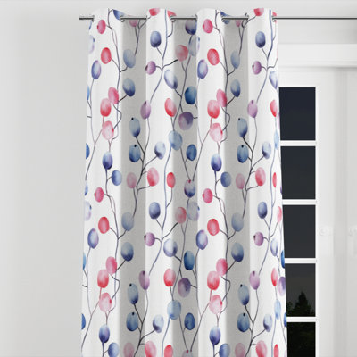 Rideaux à motif floral - rideau à œillets Blue Berry Whisper - 1 panneau