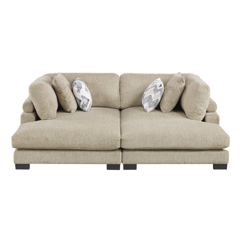 Canapé modulaire 2 pièces Hanna, Brun