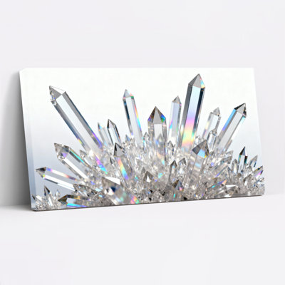 Crystal Cluster Abstract Art Canvas Wrapped Wall Art Oil Painting Print Set Of 1