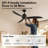 65" High-Airflow Up to 7500CFM Solid Wood Large Ceiling Fan Remote Control No Light, 6-Speed, Reversible Airflow Silent DC Motor, 3CCT Dimmable-1113110712-1113110713