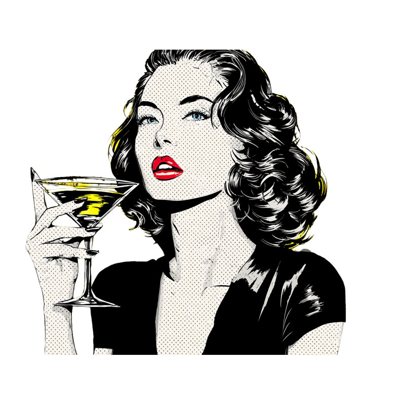 Midnight Martini Wrapped Canvas Wall Art, 30"H x 40"W x 1.5"D