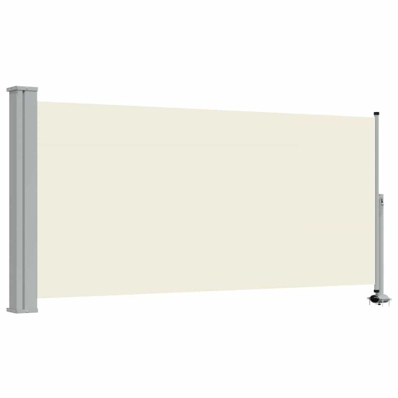 Auvent de patio escamotable latéral 47,2 po x 118,1 po crème, H 47,2 po x l 118,1 po x P 118,1 po, Crème