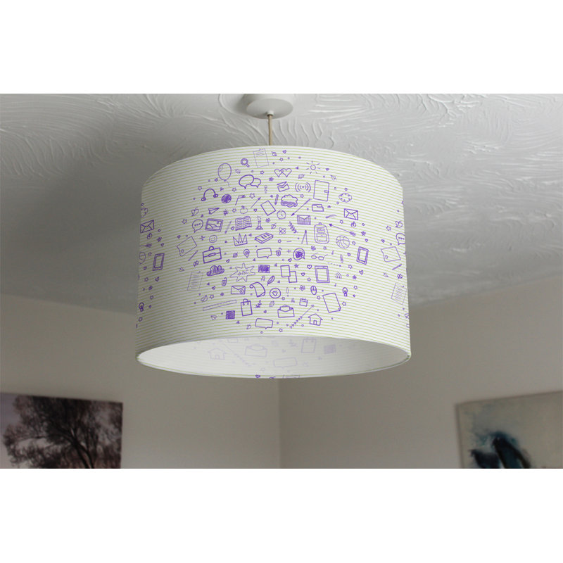 Drum Cotton Lamp Shade ( Screw On ), 22cm H x 25cm W x 25cm D