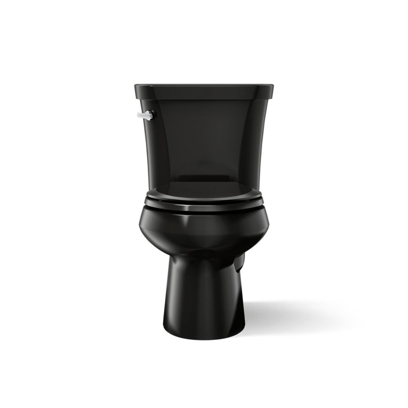 Wellworth 1.28 GPF Elongated Two-Piece Toilet (Seat Not Included), Black Black, Left-Hand