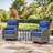 Heritage 3 Piece Patio Set Outdoor Wicker Glider Rocking And Swivel Chairs With Cushions-110860484-110860483