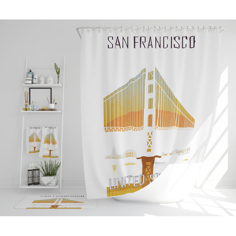 Natik Polyester Shower Curtain Set