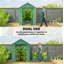 Small Greenhouse with Raised Garden Bed, Galvanised Walk-in Greenhouse with Roll Up Windows, 141 x 141 x 190 cm, Green