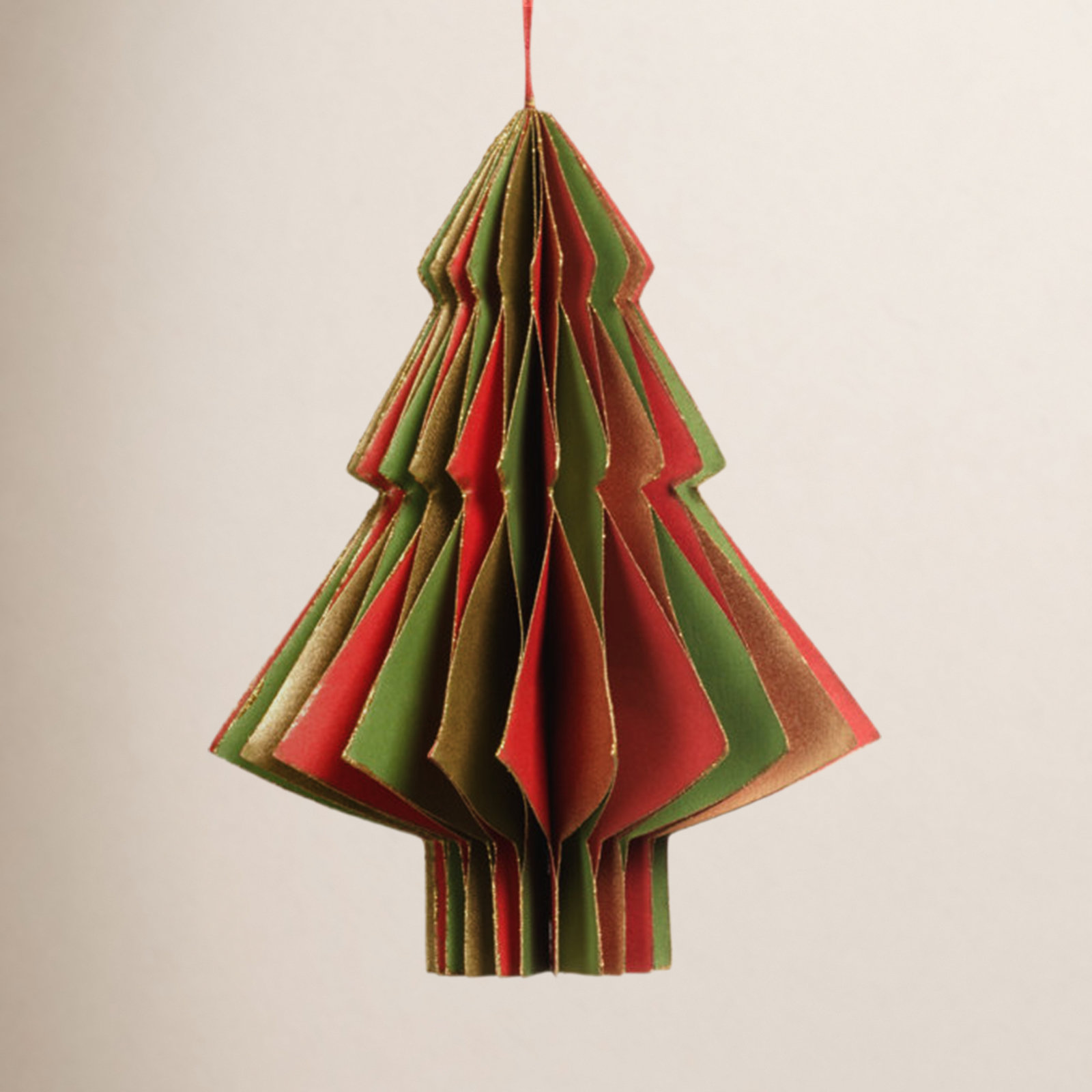 Miriam Holiday Ornament, 5" H x 4.5" W x 4.5" D, Gold/Red/Green