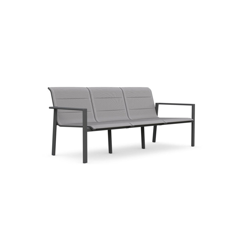 Amalfi 3 Seat Sofa White, Charcoal