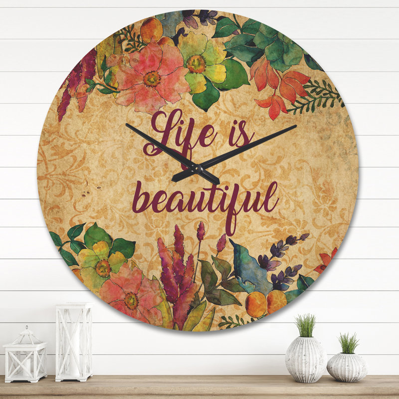 Horloge murale «Life Is Beautiful Butterfly», Très grand
