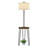 Mid Century Modern Floor Lamp End Table With USB Charging Port, Matte Finish