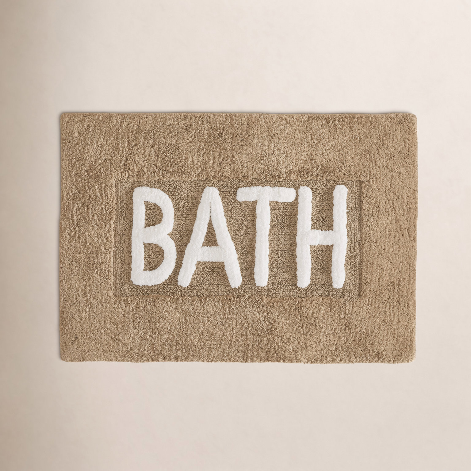 Cotton Blend Bath Rug, Linen
