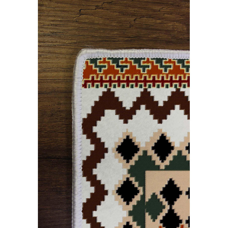 Tapis tissé élégant (4 x 6 pieds), 100% polyester, d'une hauteur de poils de 0,3 po | Pois antibactérien antidérapant en PVC | Lavable à la machine, impression numérique en 3D | Parfait pour le salon, la chambre à coucher et le bureau