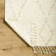 Talon Geometric Hand-Knotted Wool Area Rug in Cream