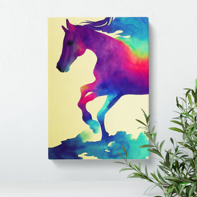 Watercolour Horse No.4 Abstract - Wrapped Canvas Painting