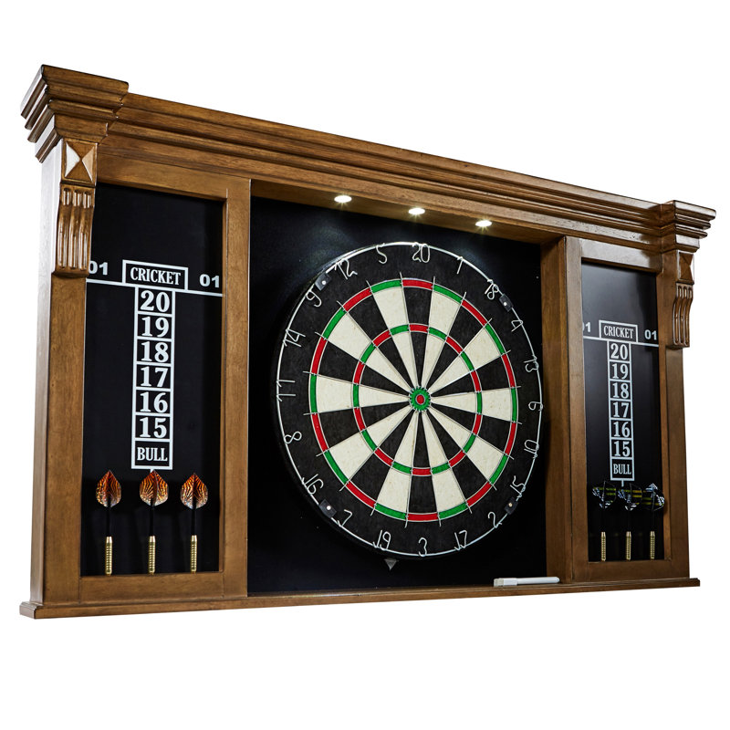 Woodhaven Premium Bristle Dartboard and Cabinet Set with Darts