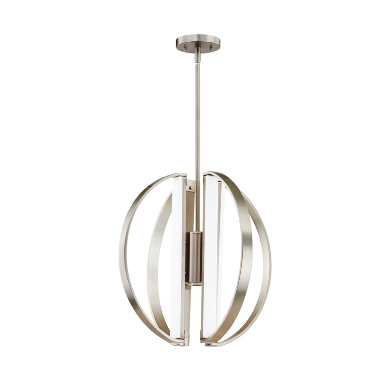 Lustre spectaculaire / unique à DEL Tayyibah, Nickel brossé, H 24 po x l 24 po x p 24 po