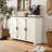 Malyha Farmhouse Louvered 3 Door Shoe Cabinet-1285435303