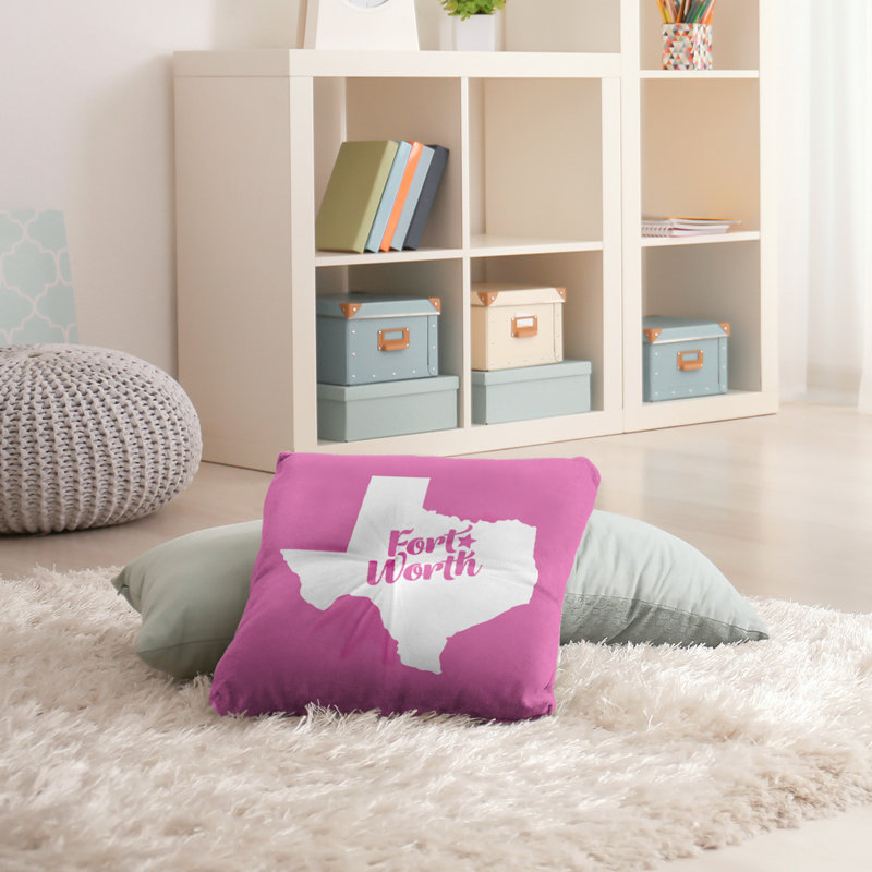 Coussin de sol touffeté nevada, 26 po x 26 po, Rose, Fort Worth