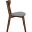 2 chaises de salle à manger - Finition noyer naturel et siège rembourré en tissu de style moderne Mid-Century gris