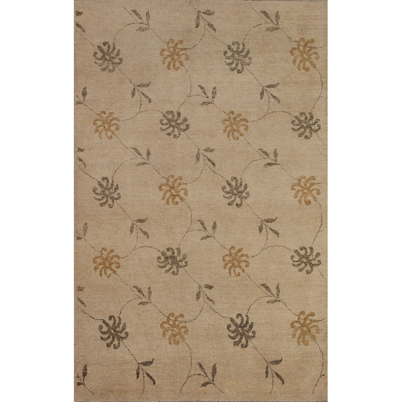 Tapis oriental brun clair Gabbeh 4 x 6