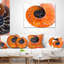 Coussin orange Nautilus - imprimé abstrait-31040488-31040484
