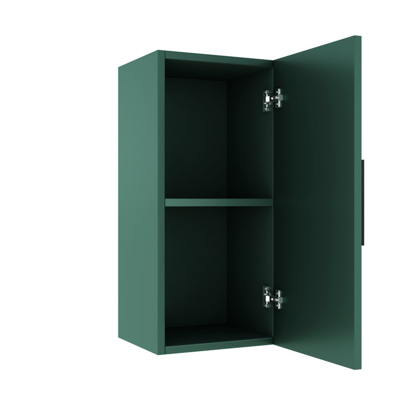 13.6 In. Deep Bathroom Side Cabinet With Door And Shelf - Modern Scandinavian Look 14" Mounted