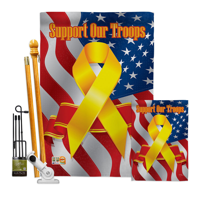 Double Sided 40'' H x 28'' W Polyester Independence Day Flag Set