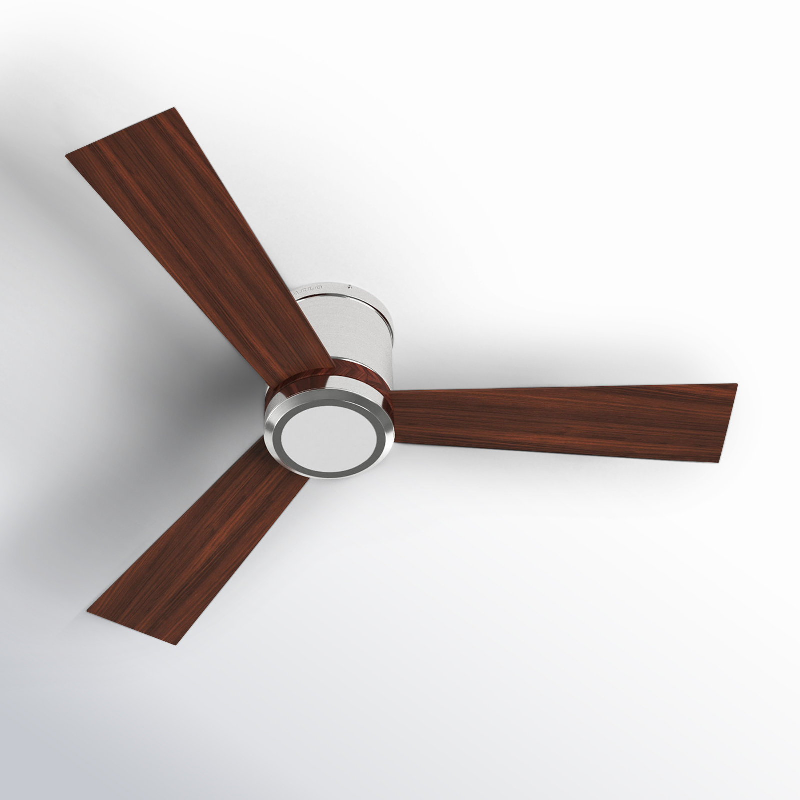 Rodrick Ceiling Fan with LED Light Kit, 56", Brushed Steel with Silver/Walnut Blades