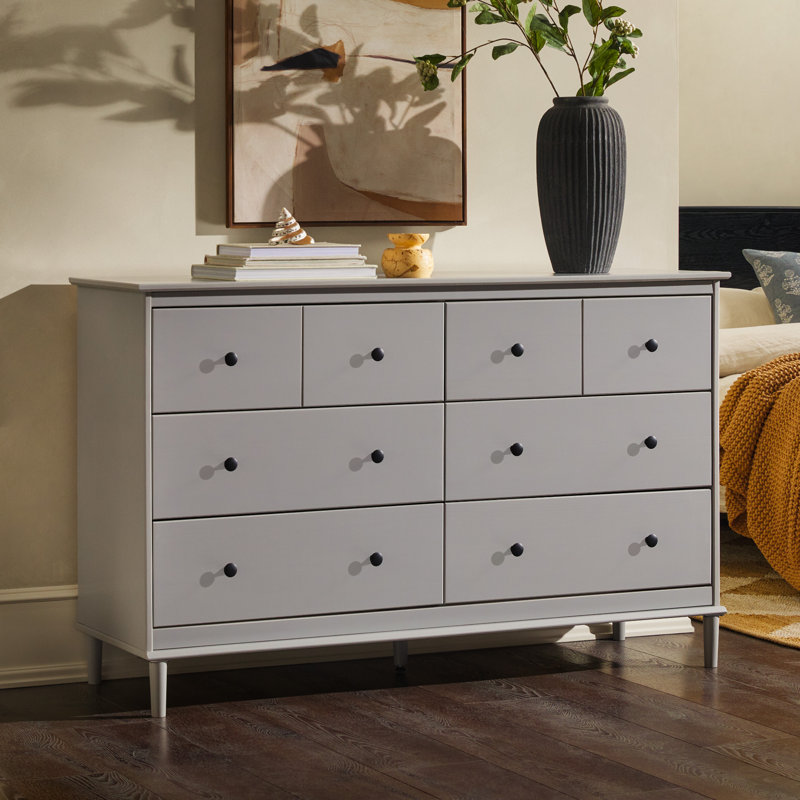 Commode double 6 tiroirs Haney, Gris