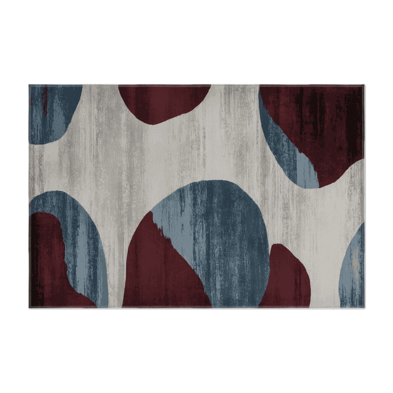 Watercolor Gray Indoor and Outdoor Area Rug, Rectangle 5' x 7'