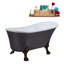 Baignoire de trempage sur pieds en acrylique 55 "avec bonde, pattes et plateau en bambou Streamline-66365975-76223131