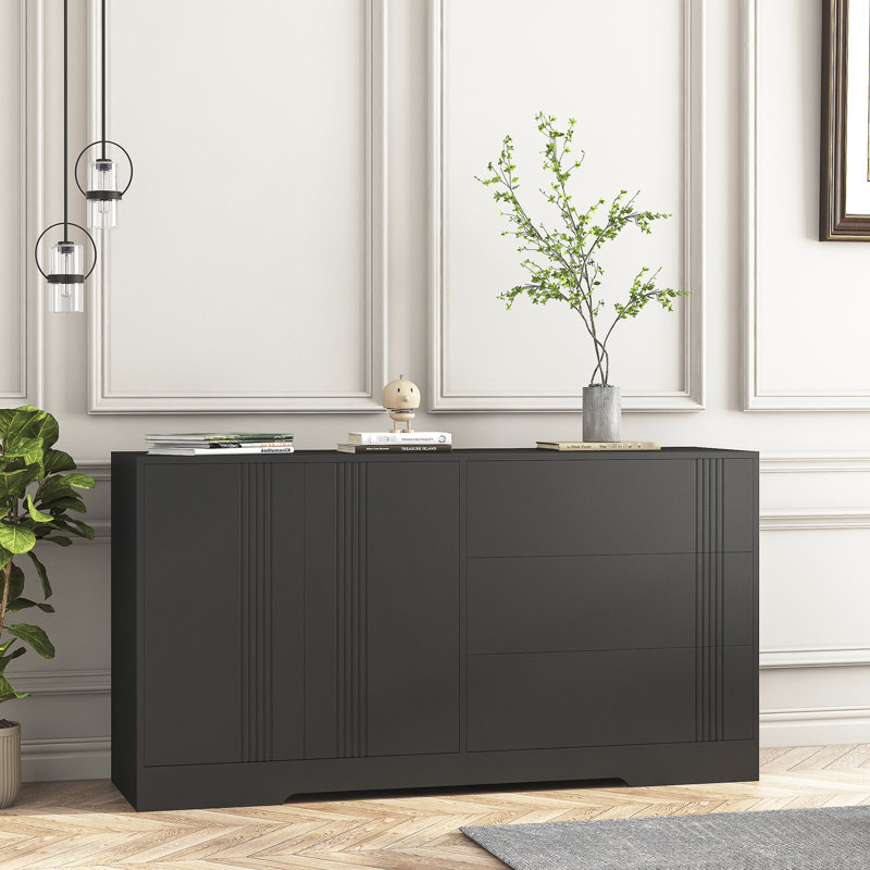 Grande armoire de rangement moderne avec buffet et portes avec tablettes et tiroirs Modern