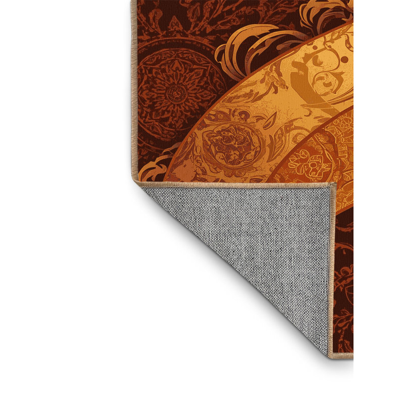 Tapis oriental brun pouding lavable à la machine Kirkwood Christmas - reliure brun clair, 4 x 6