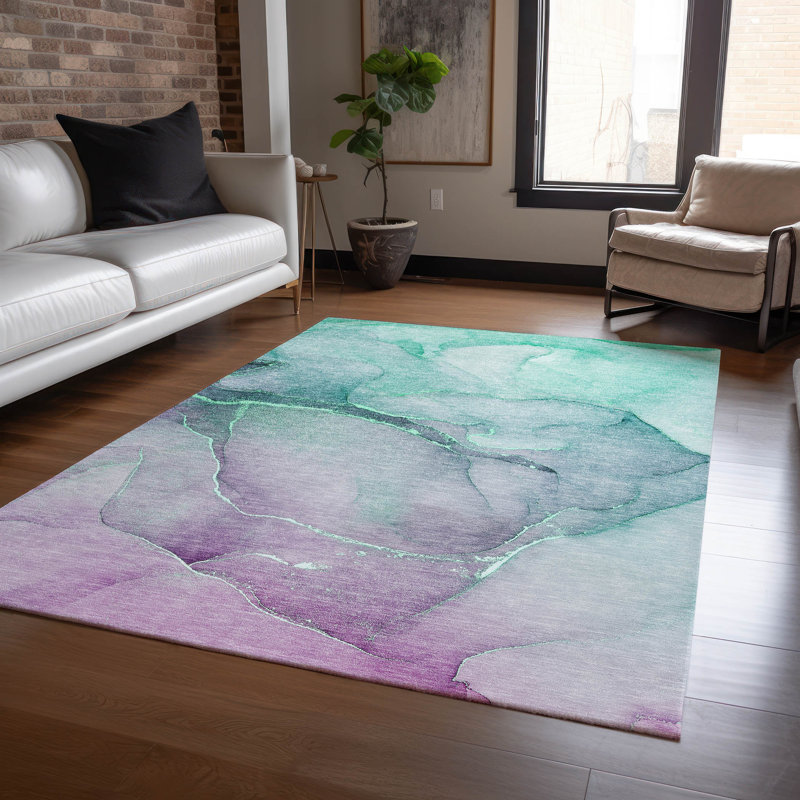 Kyrie Washable Abstract Indoor / Outdoor Rug, Rectangle 8' x 10'