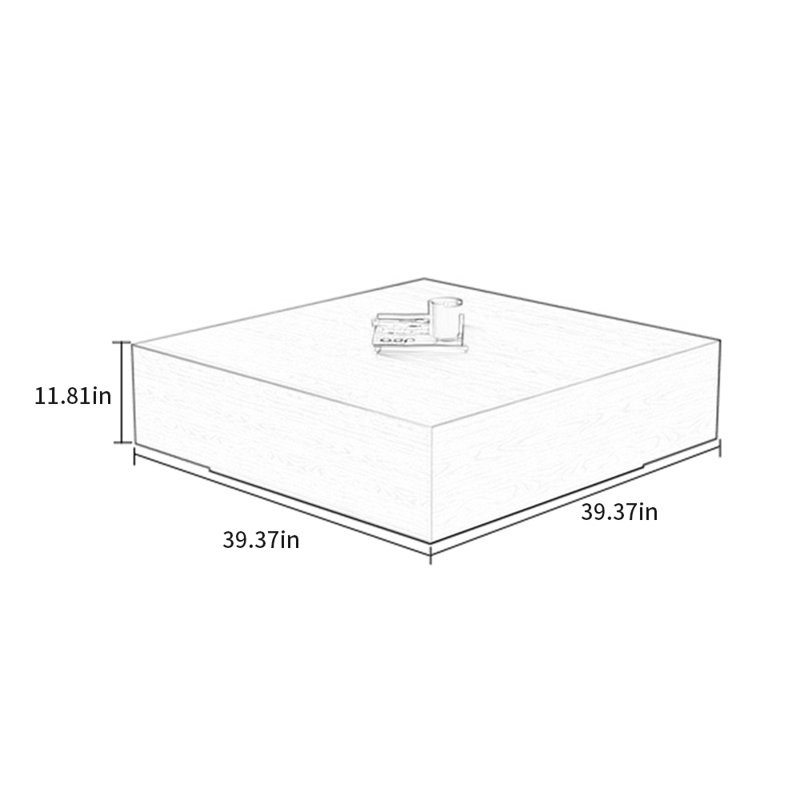 Table basse en rondins de bois, H 11,81 po x L 39,37 po x l 39,37 po