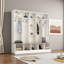 Arbre de couloir blanc moderne avec banc de rangement - armoire à chaussures 4-en-1, portemanteau et rangement pour hall d'entrée-2134888318