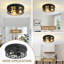 Plafonnier encastré industriel 3 lumières - Plafonnier en métal noir mat pour le couloir et le salon (12,6 po)-38456637