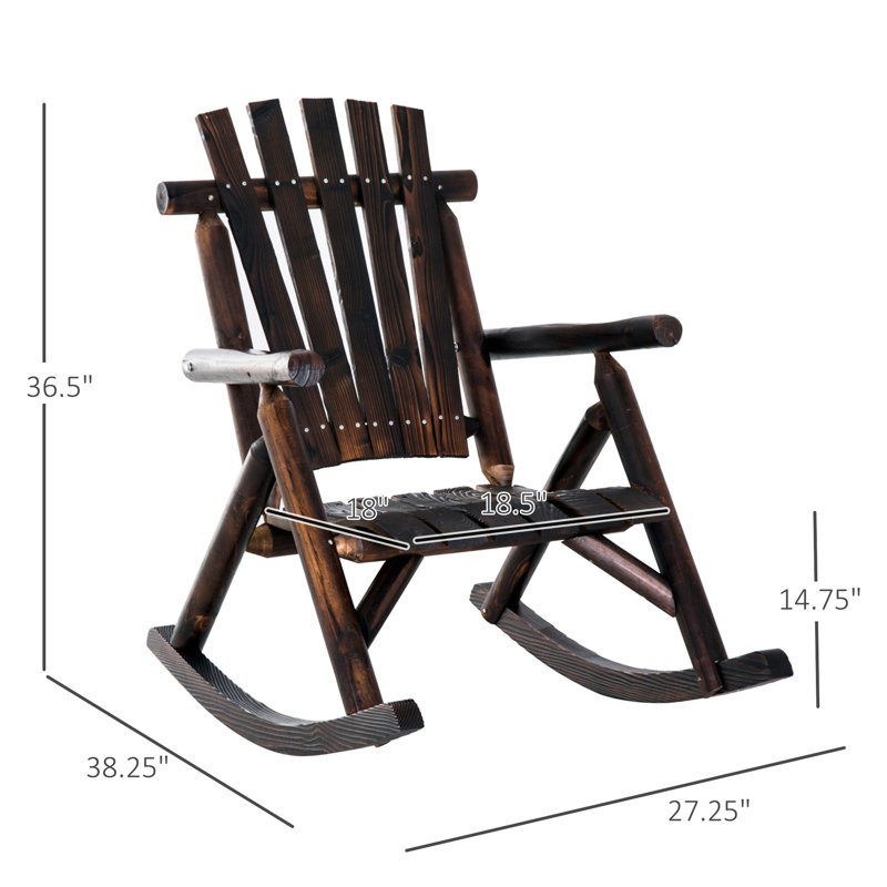 Chaise berçante en bois brun