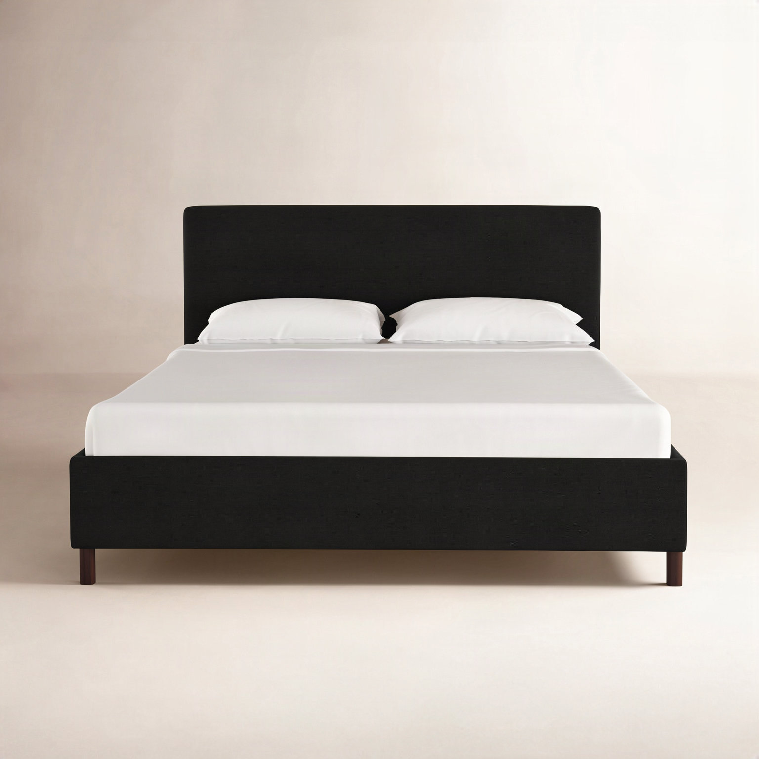 Pyburn Platform Bed, California King, Linen Black Linen
