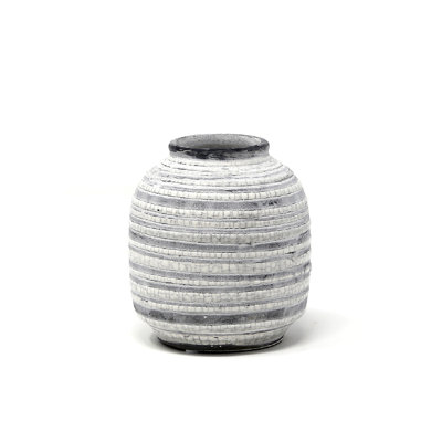 Vase de table en céramique rayée Redrick