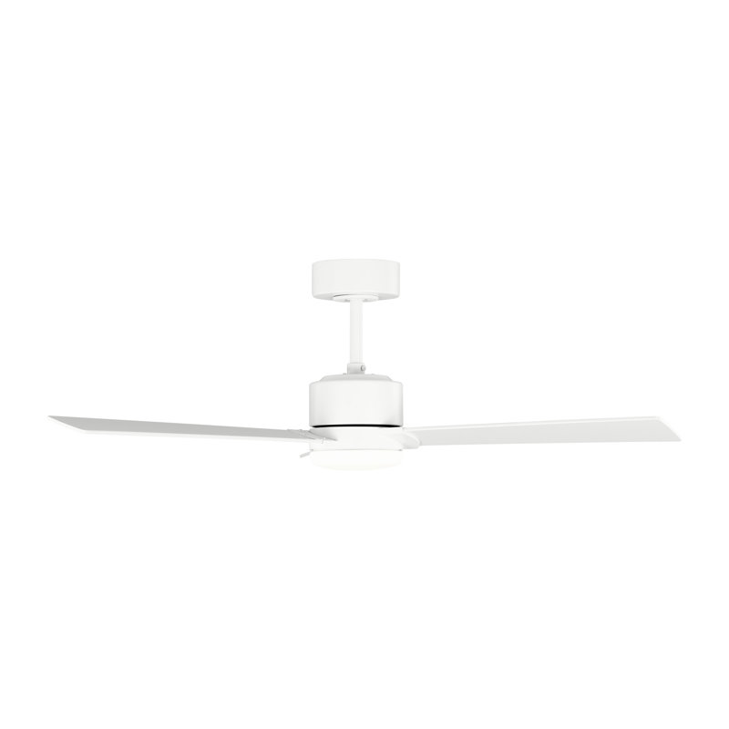Rozzen Downrod Ceiling Fan, Matte White, Matte White, 44"